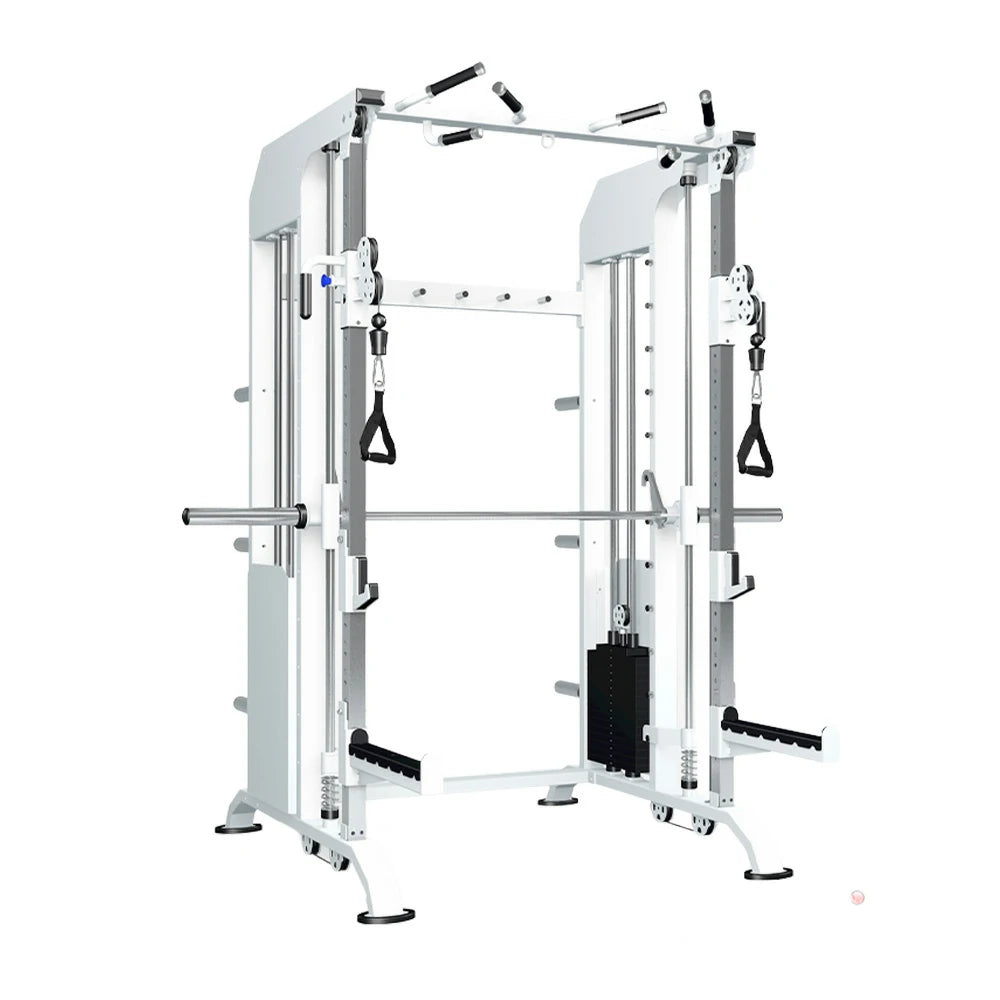 FITPRO Multi-Functional Home Gym Machine - 140kg Pin & Plate Loaded System, Adjustable Fly Handles - White