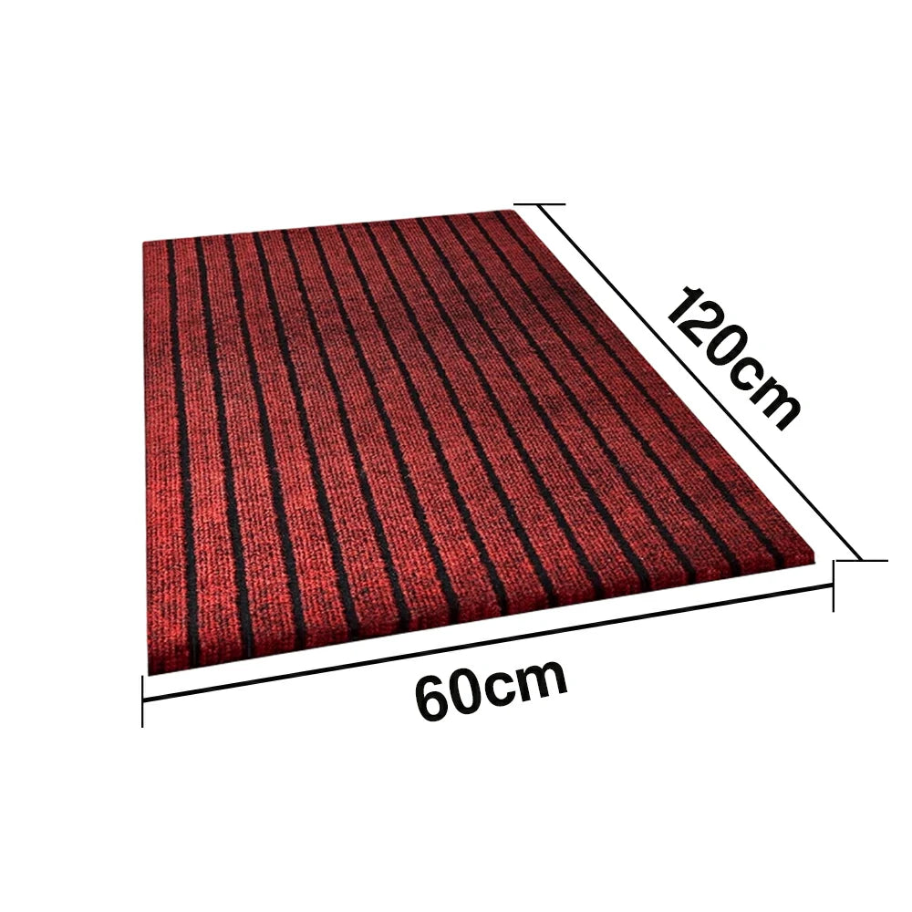 FITPRO Heavy-Duty Anti-Slip Absorbent Floor Mat 90/120/200cm - PP Soft Pile, TPE Odour-Free Backing, Dirt-Trapping Design - Red