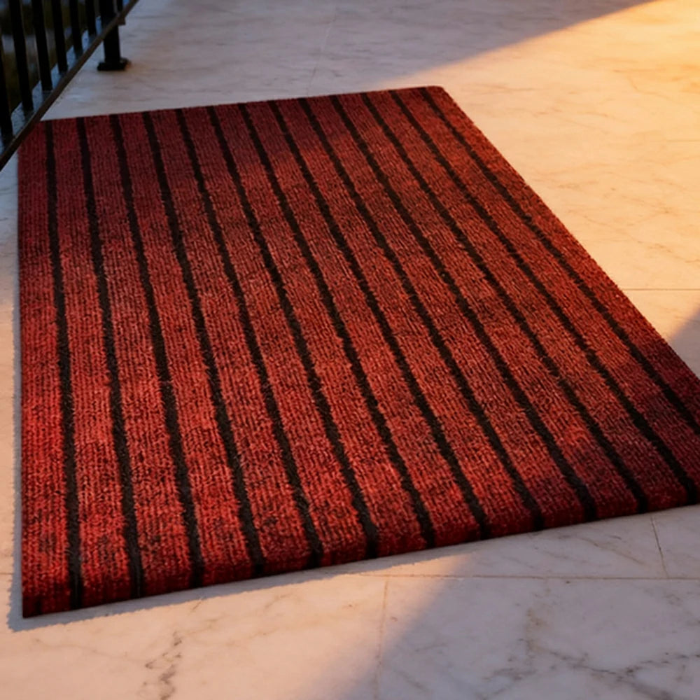 FITPRO Heavy-Duty Anti-Slip Absorbent Floor Mat 90/120/200cm - PP Soft Pile, TPE Odour-Free Backing, Dirt-Trapping Design - Red