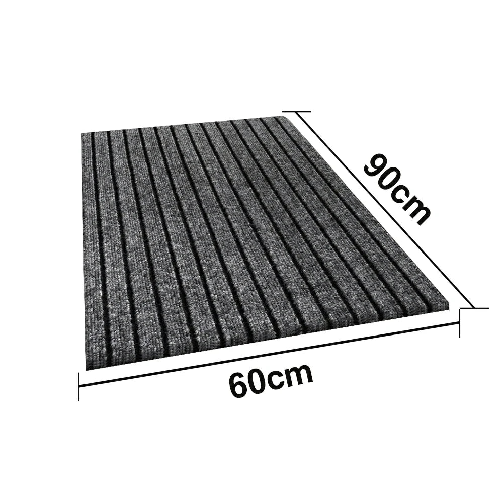 FITPRO Heavy-Duty Anti-Slip Absorbent Floor Mat 90/120/200cm - PP Soft Pile, TPE Odour-Free Backing, Dirt-Trapping Design - Grey