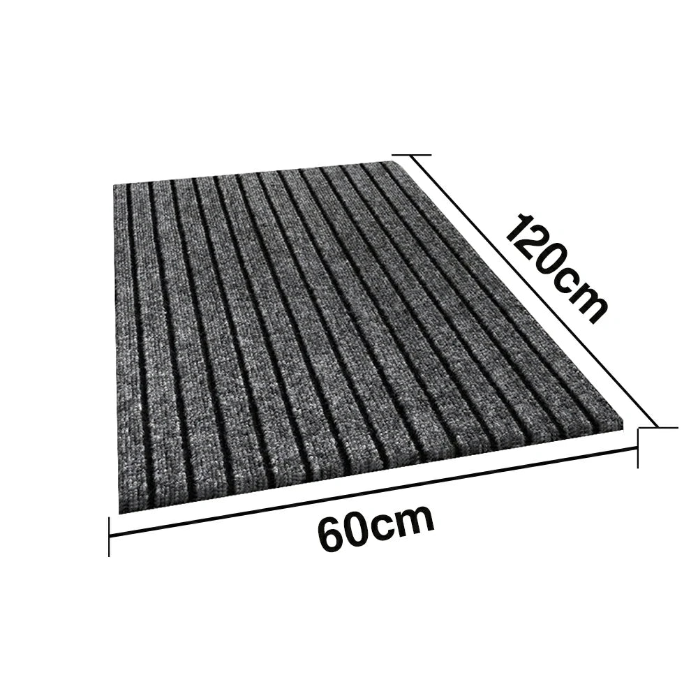 FITPRO Heavy-Duty Anti-Slip Absorbent Floor Mat 90/120/200cm - PP Soft Pile, TPE Odour-Free Backing, Dirt-Trapping Design - Grey
