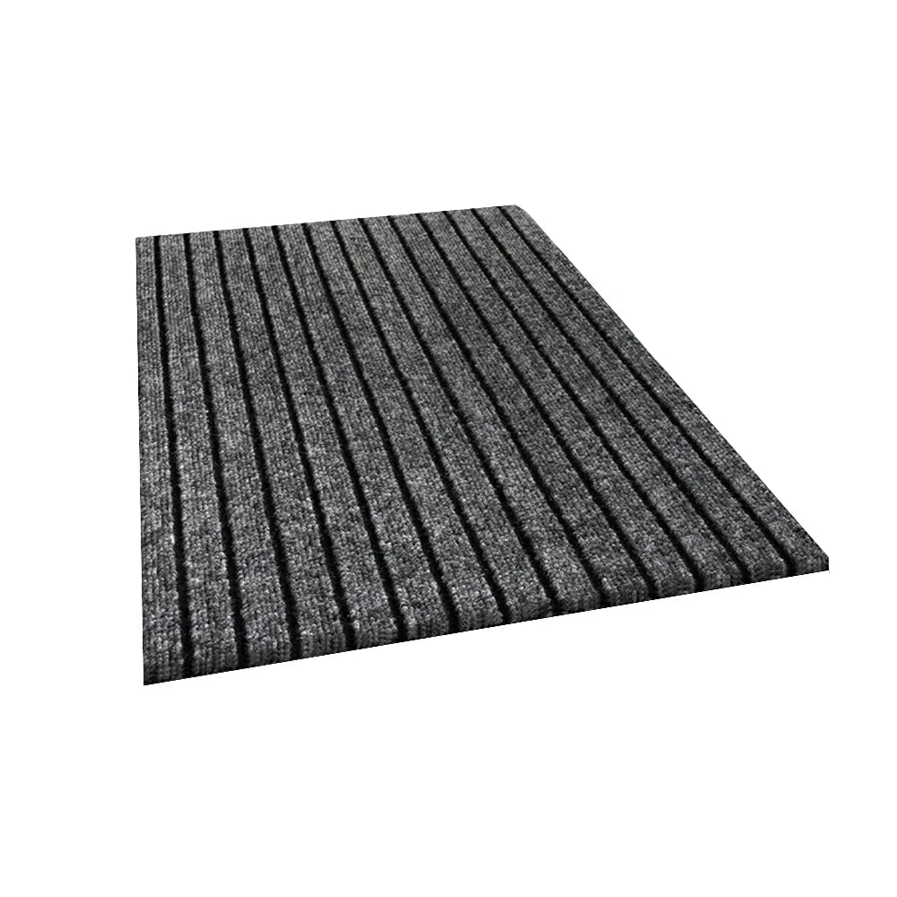 FITPRO Heavy-Duty Anti-Slip Absorbent Floor Mat 90/120/200cm - PP Soft Pile, TPE Odour-Free Backing, Dirt-Trapping Design - Grey