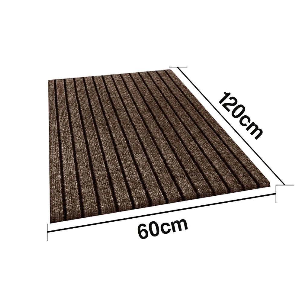 FITPRO Heavy-Duty Anti-Slip Absorbent Floor Mat 90/120/200cm - PP Soft Pile, TPE Odour-Free Backing, Dirt-Trapping Design - Coffee