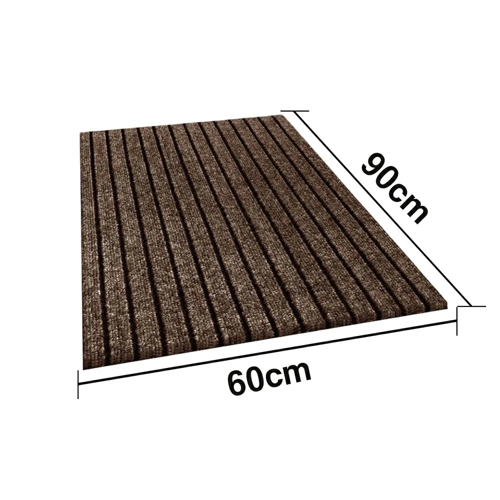 FITPRO Heavy-Duty Anti-Slip Absorbent Floor Mat 90/120/200cm - PP Soft Pile, TPE Odour-Free Backing, Dirt-Trapping Design - Coffee