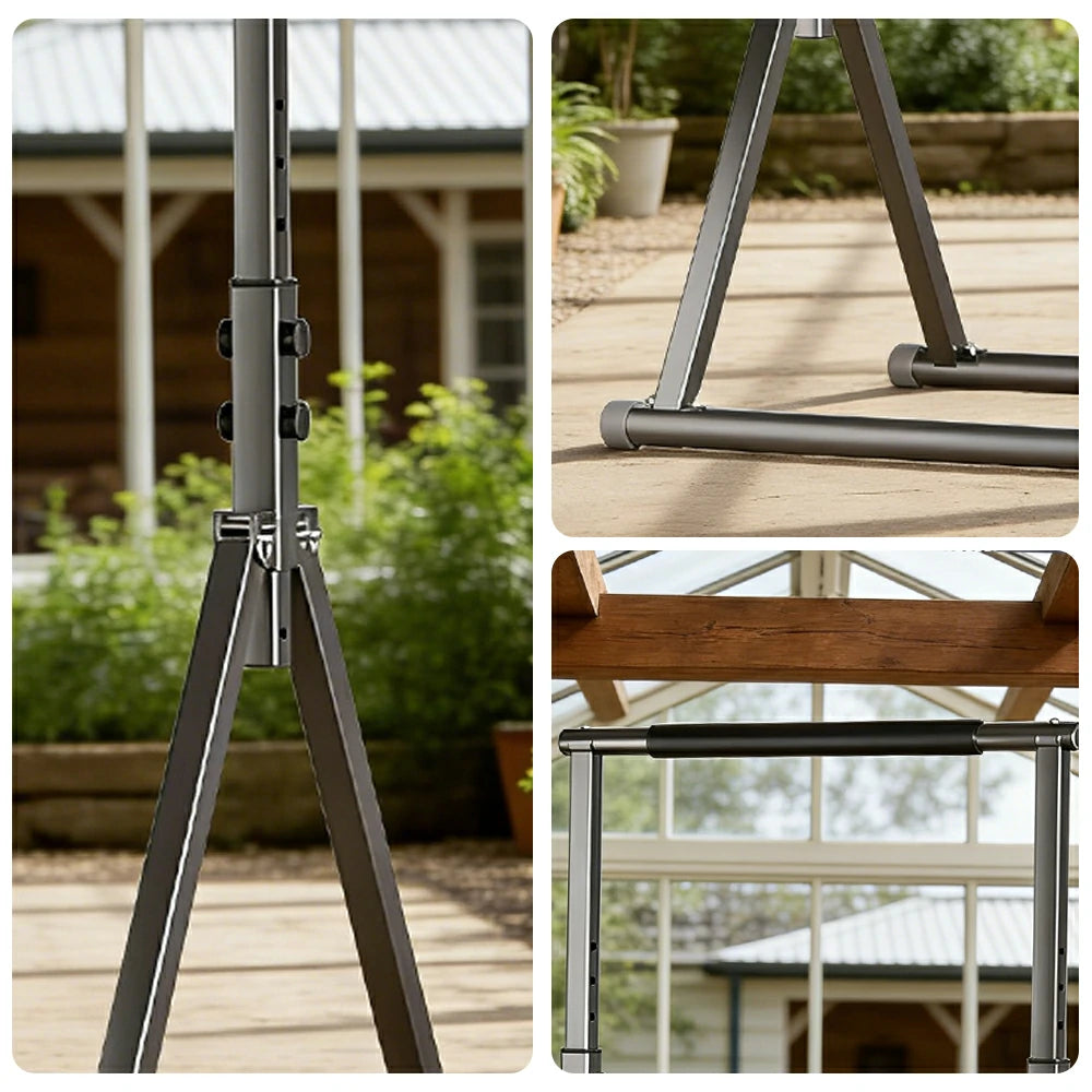 FITPRO Foldable Training Rack Adjustable Height 165-200cm Heavy Duty Steel Frame 1000kg Capacity Home Gym Equipment