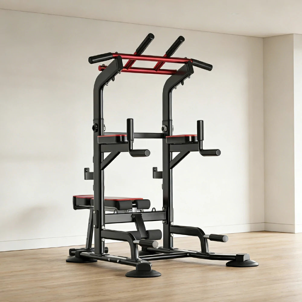 FITPRO Multi-Function Power Tower Adjustable 180-230cm Heavy Duty Steel 1000kg Capacity Foldable Home Gym Station