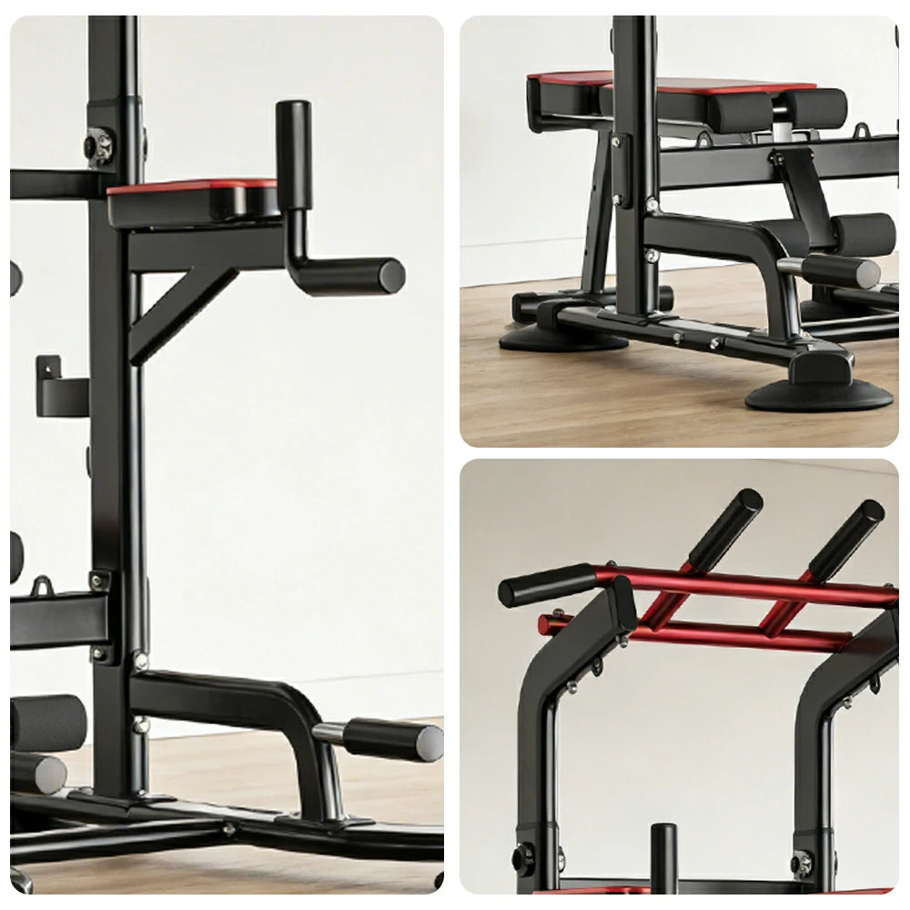 FITPRO Multi-Function Power Tower Adjustable 180-230cm Heavy Duty Steel 1000kg Capacity Foldable Home Gym Station
