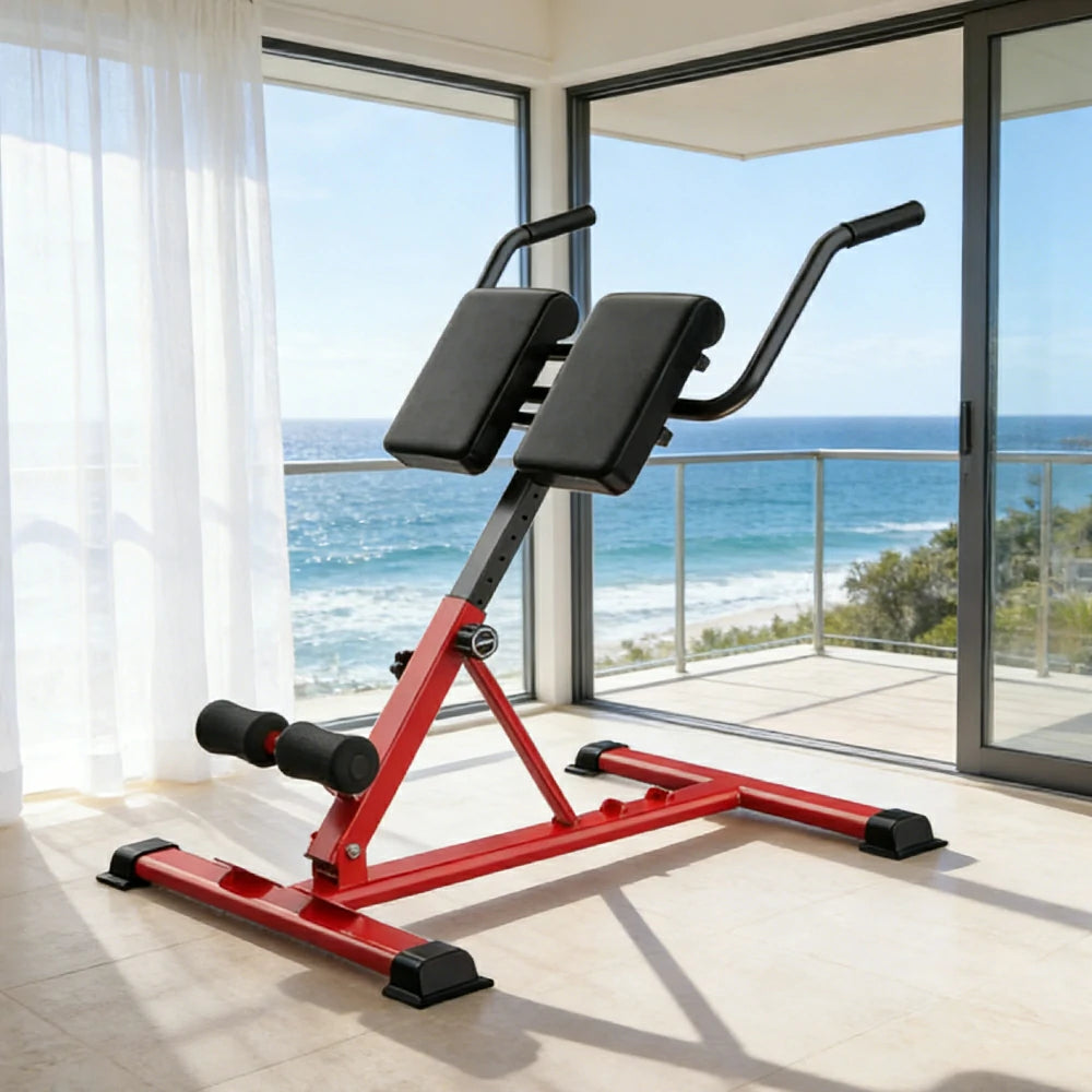 FITPRO Adjustable Sit Up Bench 7-Level Backrest 150kg Capacity PU Cushion Home Gym Core Training - Red