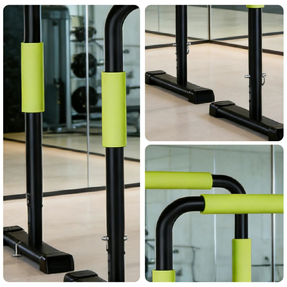 FITPRO Adjustable Dip Bars 81-116cm Height 250kg Capacity Foldable Freestanding Parallel Bars Home Gym Training