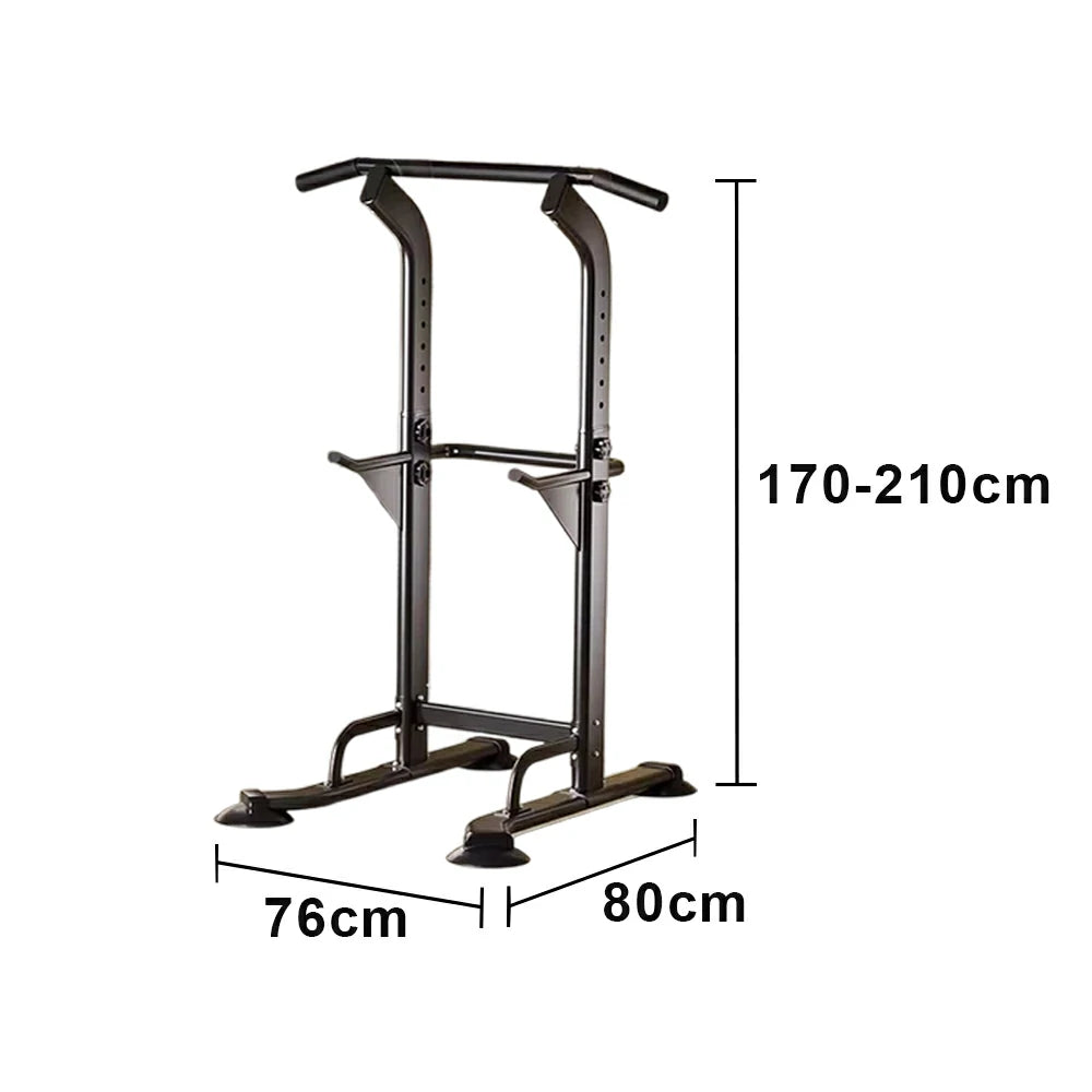 FITPRO Pull Up Bar Station Adjustable 170-210cm Heavy Duty Steel 500kg Capacity Home Gym Strength Training - Black