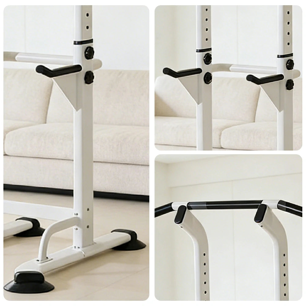 FITPRO Pull Up Bar Station Adjustable 170-210cm Heavy Duty Steel 500kg Capacity Home Gym Strength Training - White