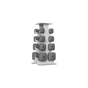 FITPRO Dumbbell Rack Set with 4 Pairs of Dumbbells and Vertical Storage for Small-Space Home Fitness - Beige&Grey