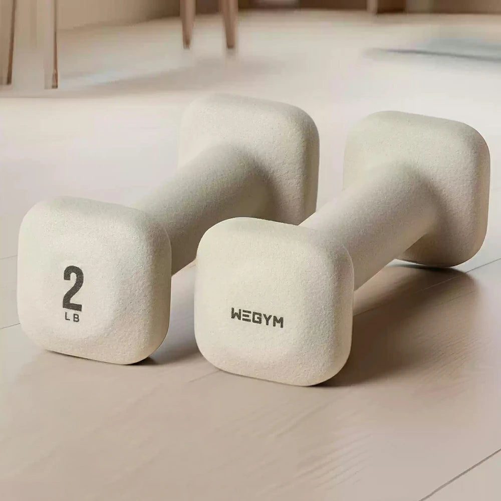 FITPRO Dumbbell Rack Set with 4 Pairs of Dumbbells and Vertical Storage for Small-Space Home Fitness - Beige&Rainbow