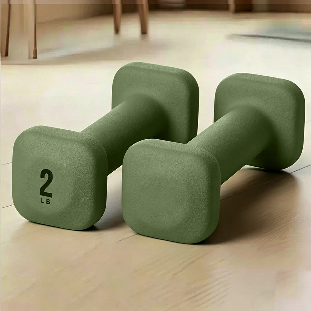 FITPRO Dumbbell Rack Set with 4 Pairs of Dumbbells and Vertical Storage for Small-Space Home Fitness - Grey&Green