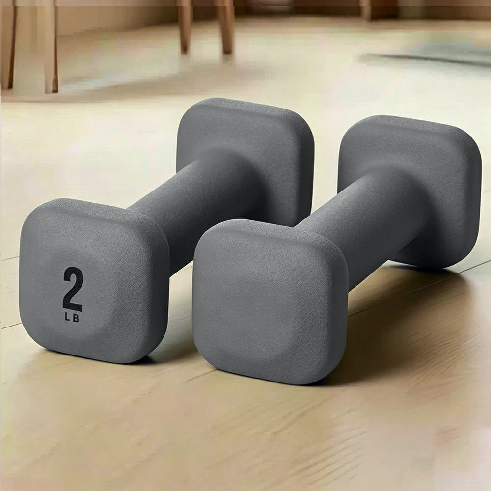 FITPRO Dumbbell Rack Set with 4 Pairs of Dumbbells and Vertical Storage for Small-Space Home Fitness - Grey