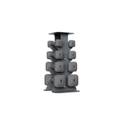 FITPRO Dumbbell Rack Set with 4 Pairs of Dumbbells and Vertical Storage for Small-Space Home Fitness - Grey