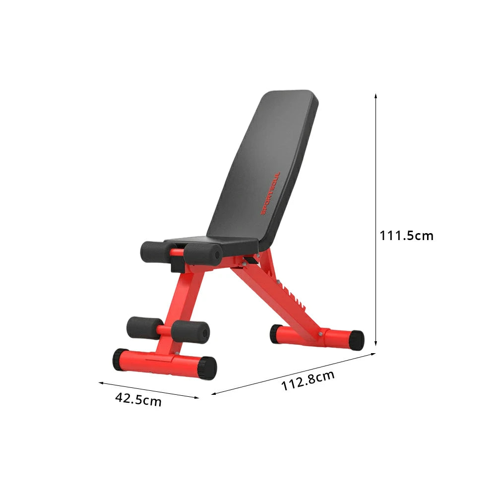 FITPRO Adjustable Dumbbell Bench with 8-Level Backrest and 525kg Capacity for Home Strength Training - Red