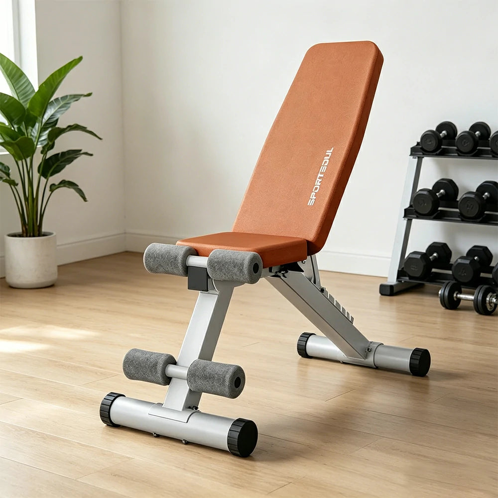 FITPRO Adjustable Dumbbell Bench with 8-Level Backrest and 525kg Capacity for Home Strength Training - Brown
