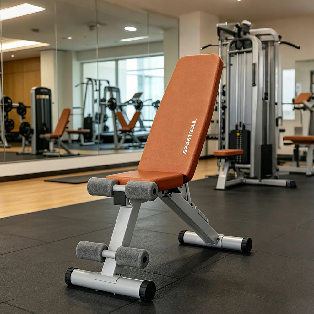 FITPRO Adjustable Dumbbell Bench with 8-Level Backrest and 525kg Capacity for Home Strength Training - Brown