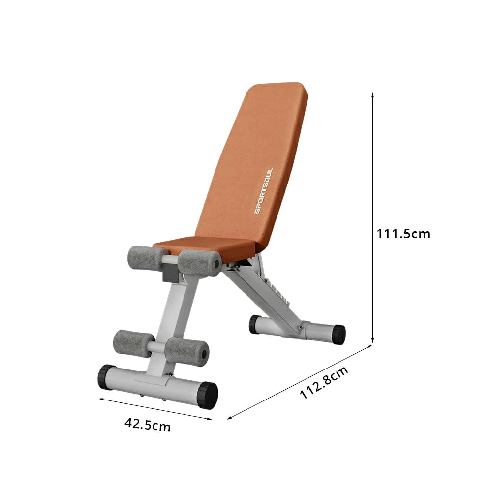 FITPRO Adjustable Dumbbell Bench with 8-Level Backrest and 525kg Capacity for Home Strength Training - Brown