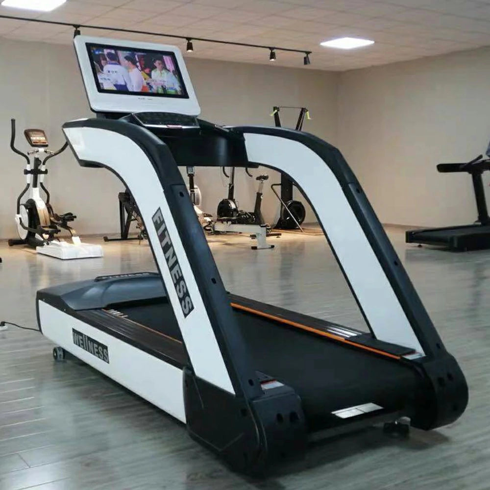 FITPRO High-Performance Treadmill with AC Variable Frequency Motor and Wide Running Belt for Commercial Fitness Training - White