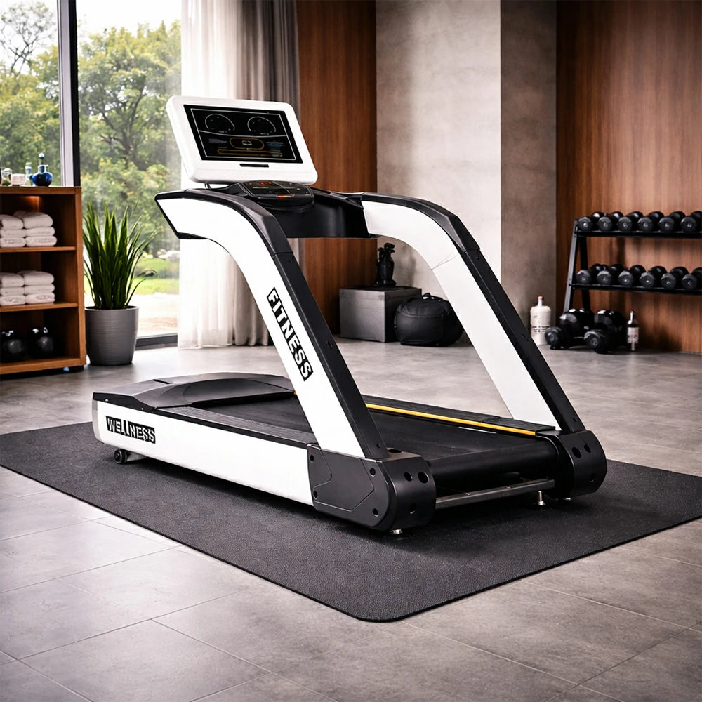 FITPRO High-Performance Treadmill with AC Variable Frequency Motor and Wide Running Belt for Commercial Fitness Training - White