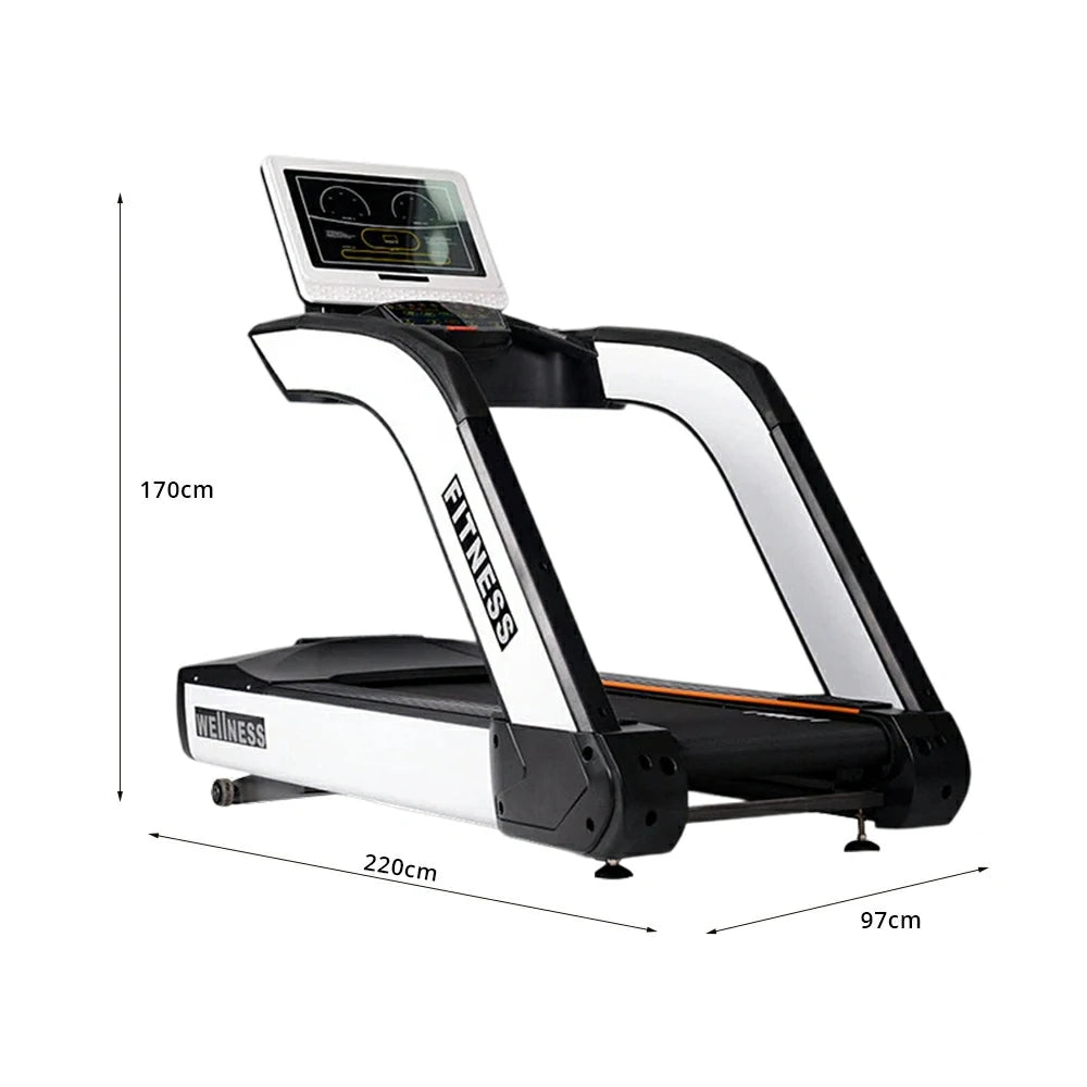 FITPRO High-Performance Treadmill with AC Variable Frequency Motor and Wide Running Belt for Commercial Fitness Training - White