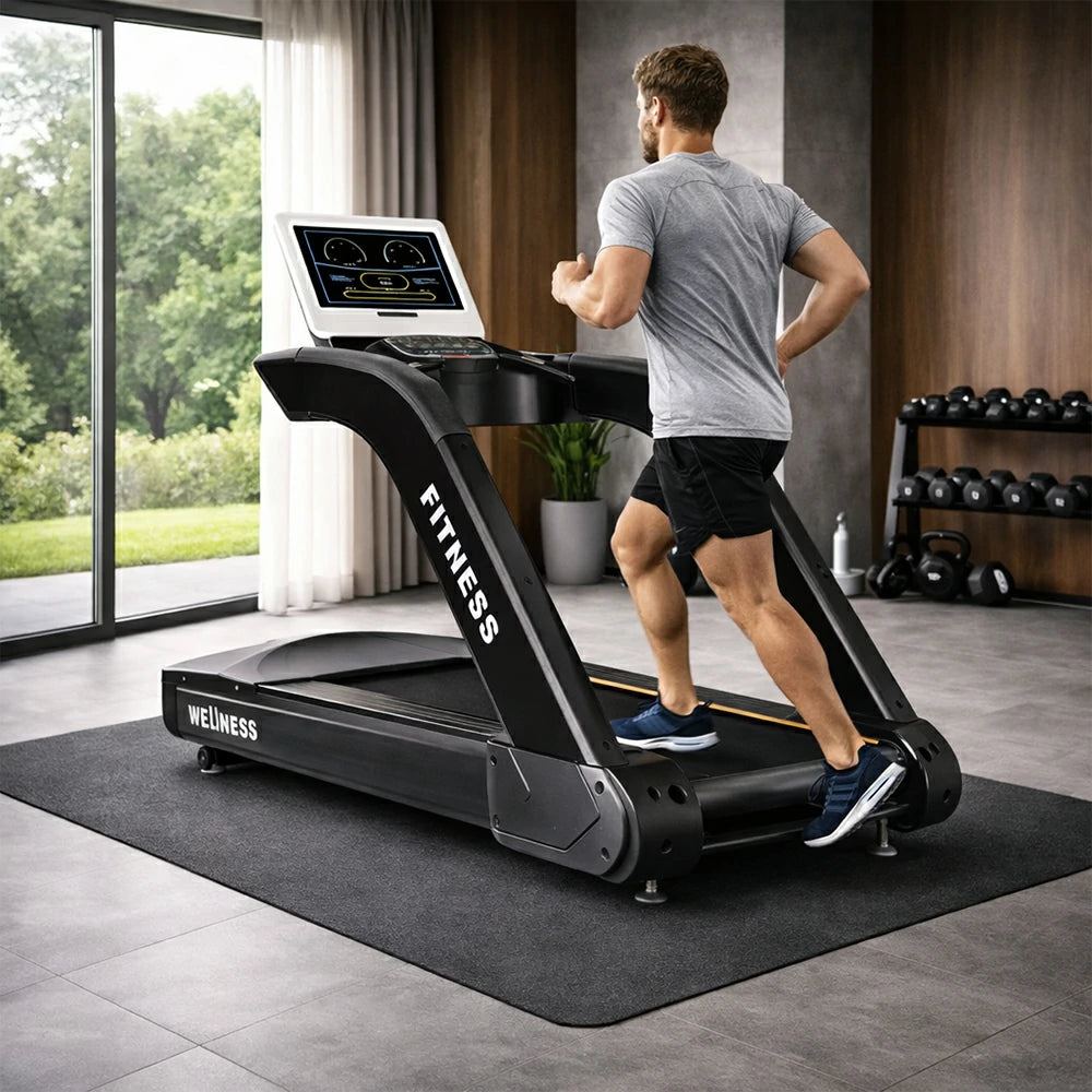 FITPRO High-Performance Treadmill with AC Variable Frequency Motor and Wide Running Belt for Commercial Fitness Training - Black