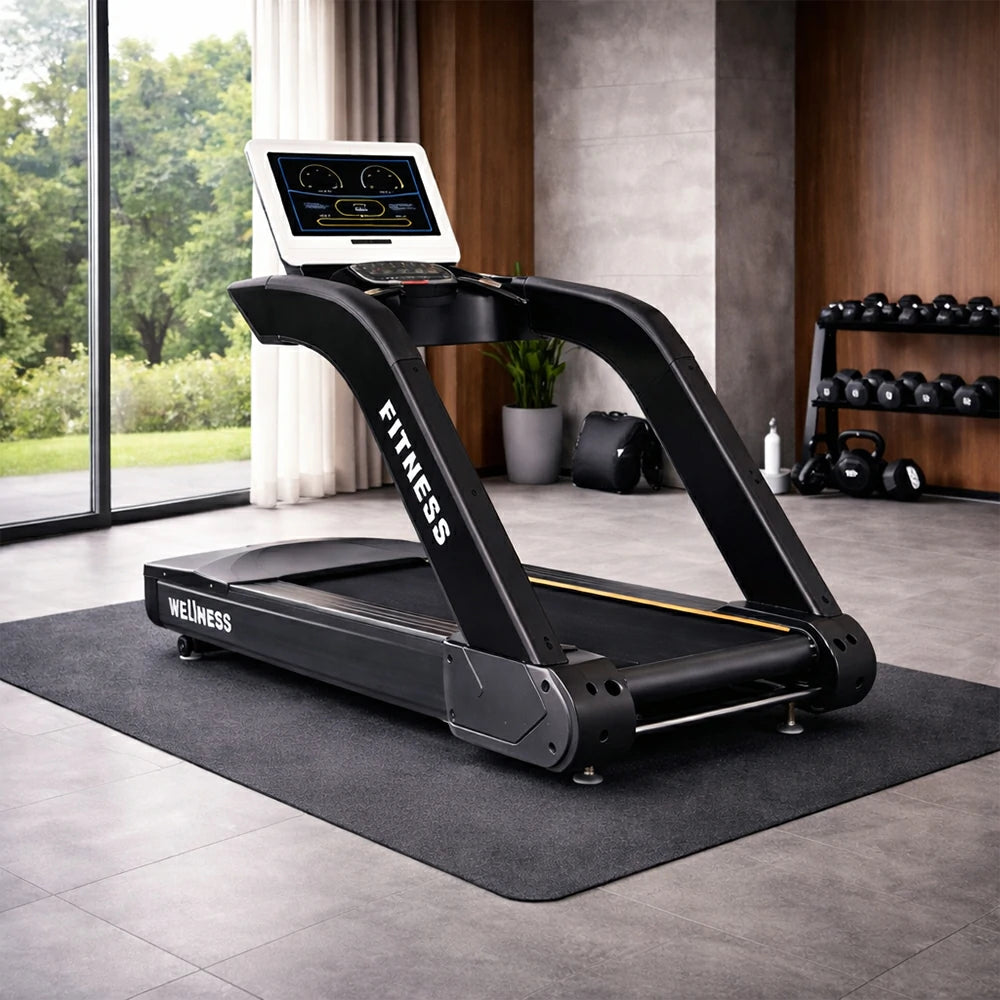 FITPRO High-Performance Treadmill with AC Variable Frequency Motor and Wide Running Belt for Commercial Fitness Training - Black