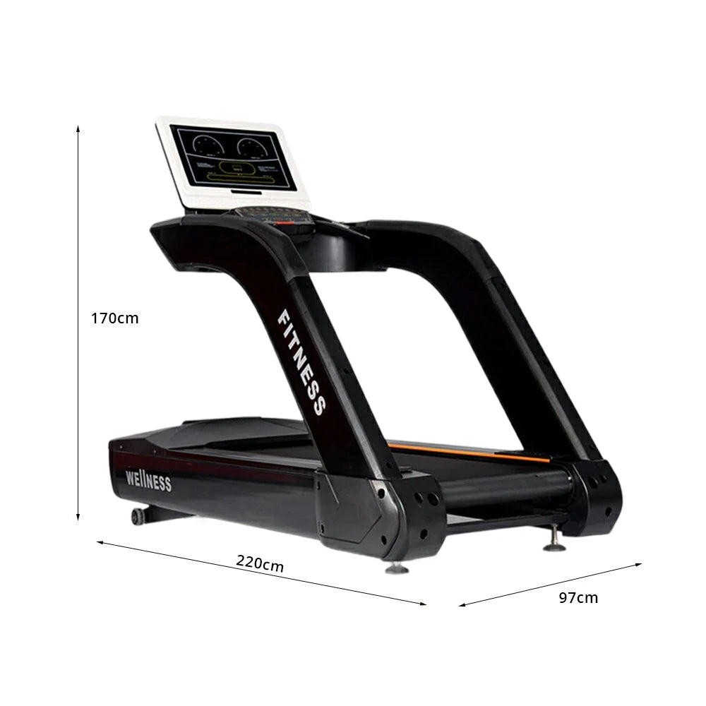 FITPRO High-Performance Treadmill with AC Variable Frequency Motor and Wide Running Belt for Commercial Fitness Training - Black