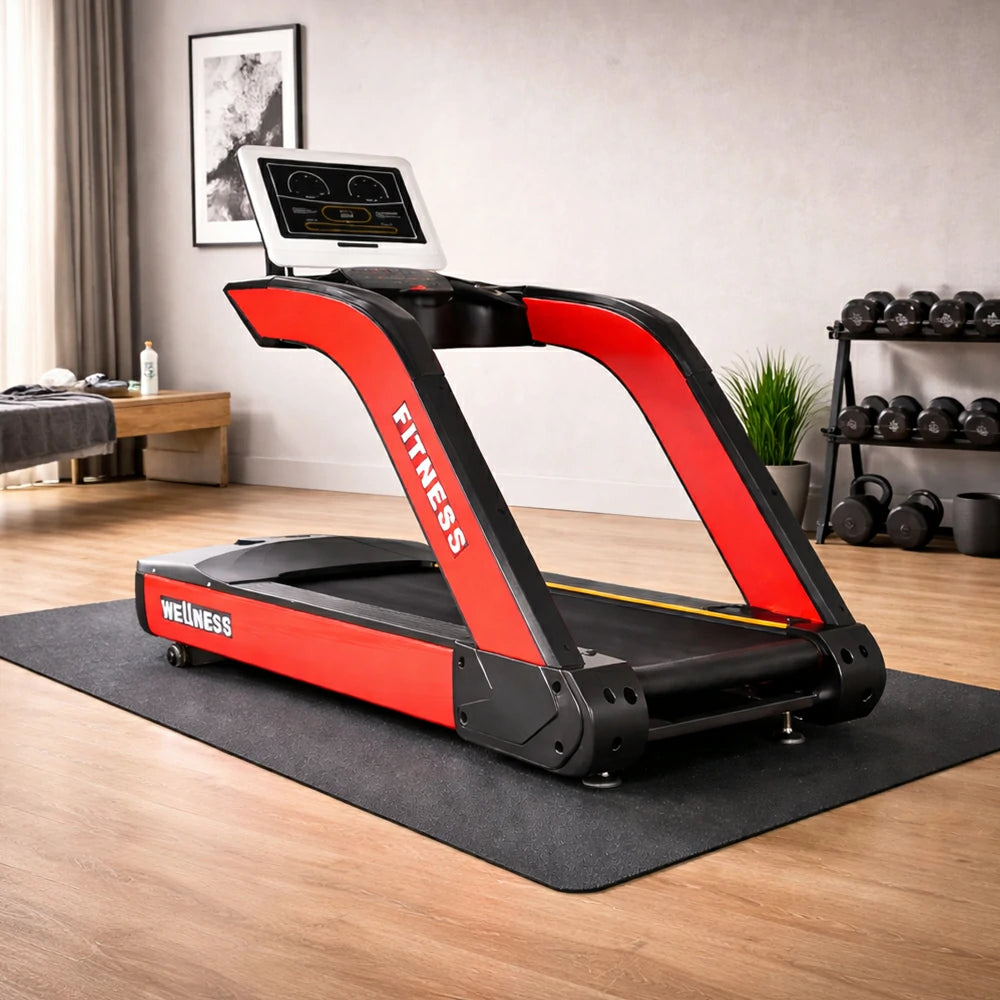 FITPRO High-Performance Treadmill with AC Variable Frequency Motor and Wide Running Belt for Commercial Fitness Training - Red