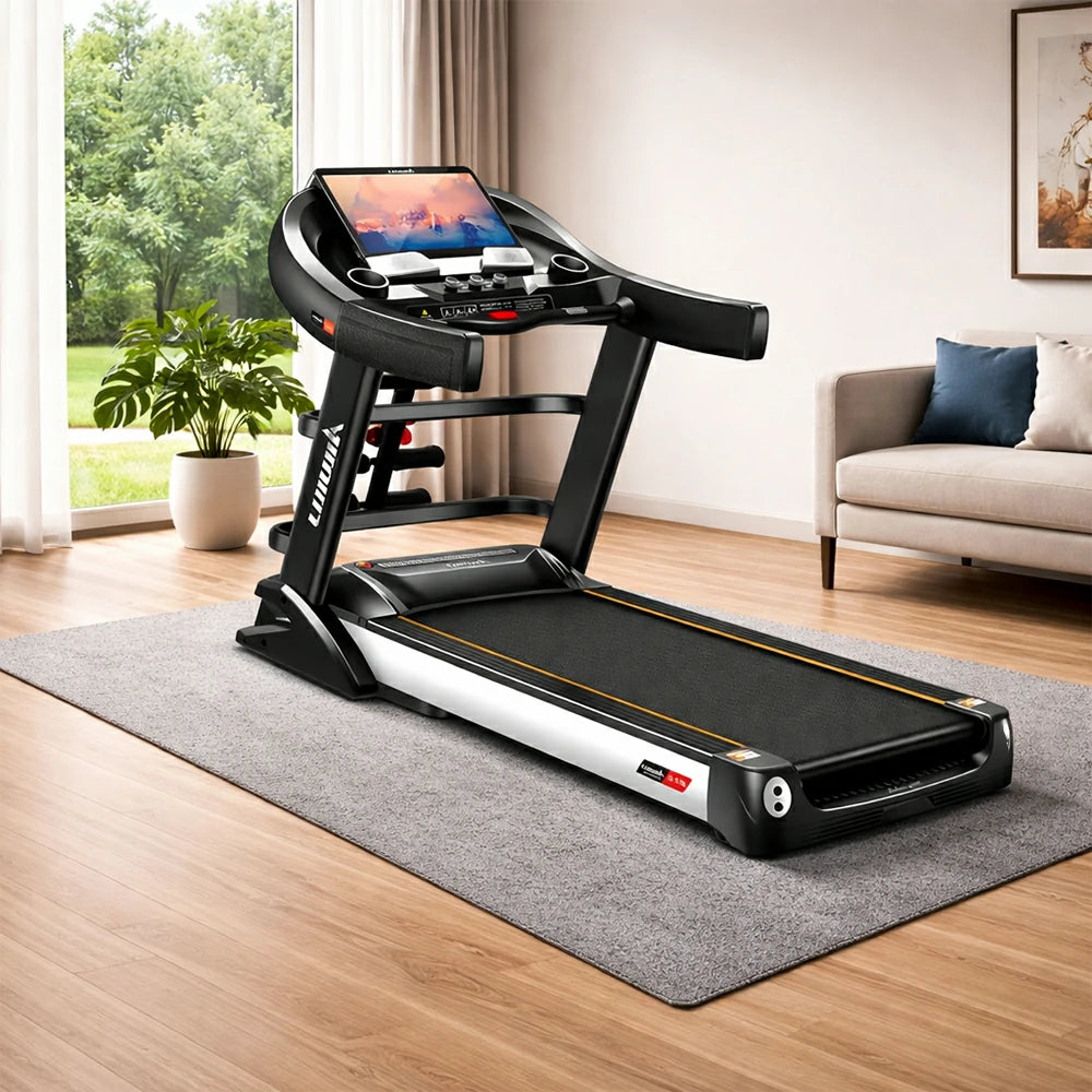 FITPRO Home Treadmill with 5.0HP Peak Power and 10-Level Shock Absorption for Home Fitness Training