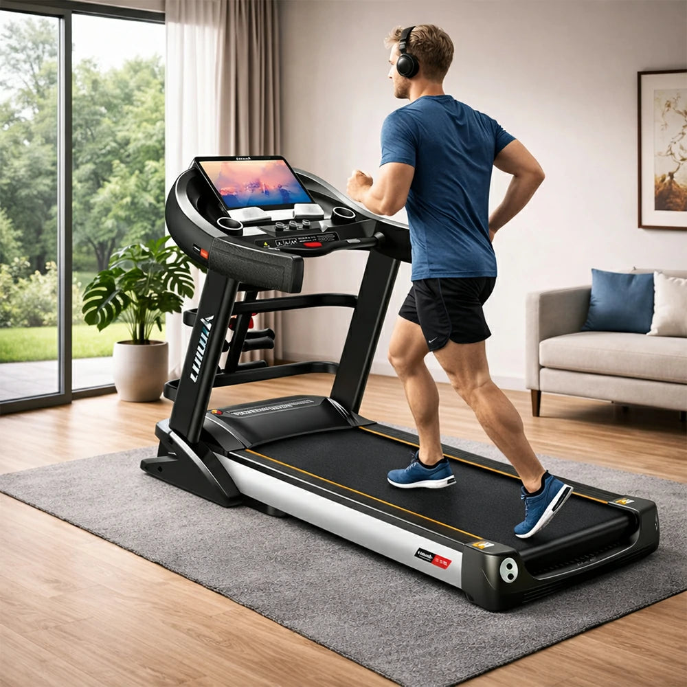 FITPRO Home Treadmill with 5.0HP Peak Power and 10-Level Shock Absorption for Home Fitness Training