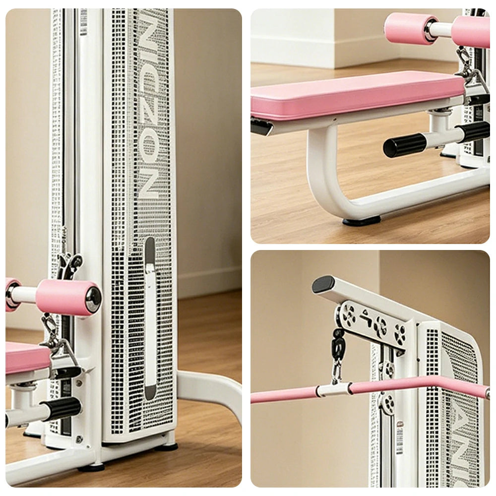 FITPRO Lat Pulldown and Rowing Machine Dual Function Cable Trainer Home Gym Strength Training - White