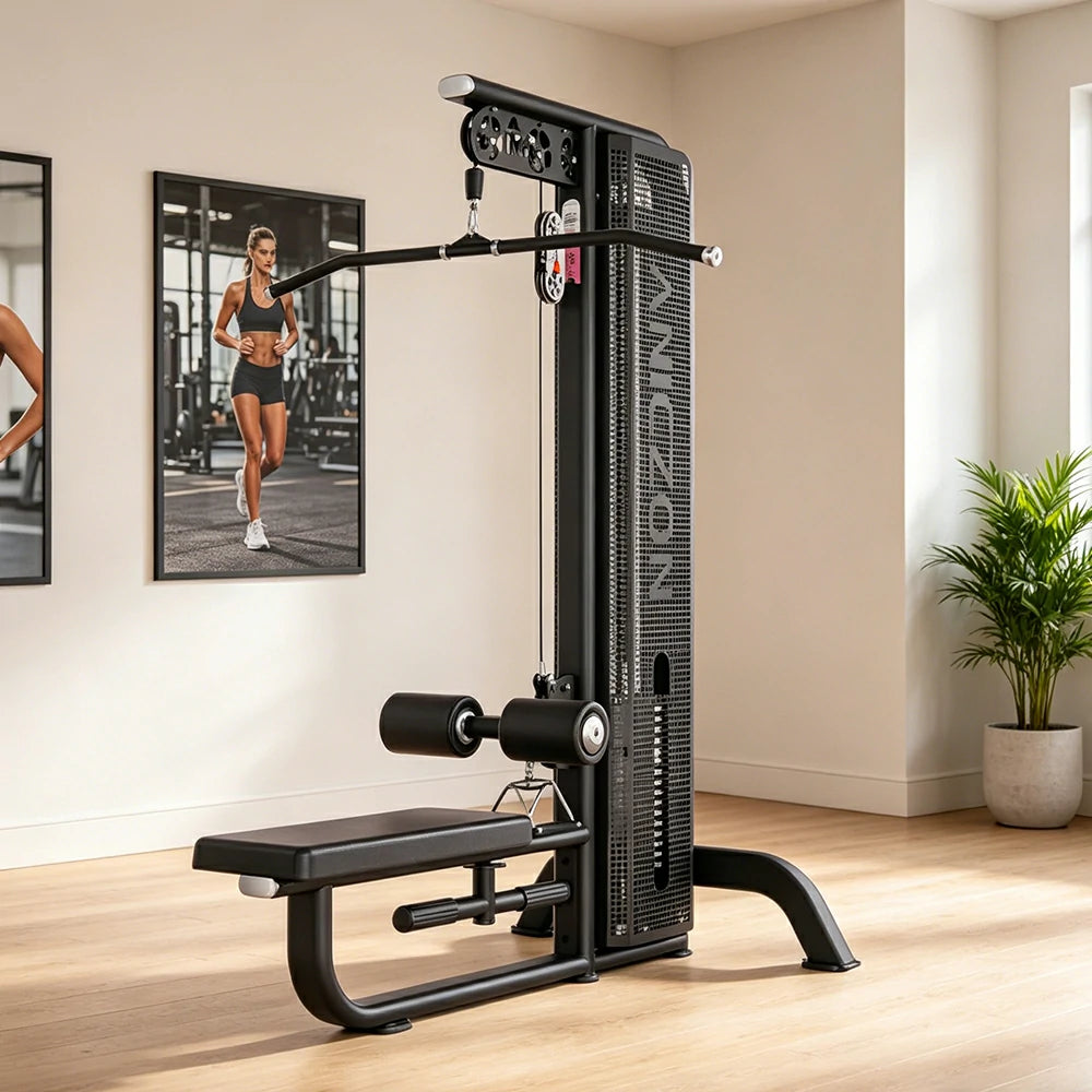 FITPRO Lat Pulldown and Rowing Machine Dual Function Cable Trainer Home Gym Strength Training - Black