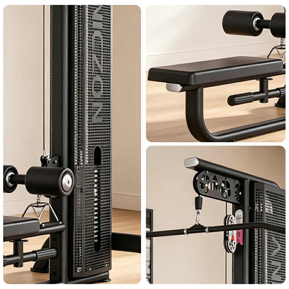FITPRO Lat Pulldown and Rowing Machine Dual Function Cable Trainer Home Gym Strength Training - Black
