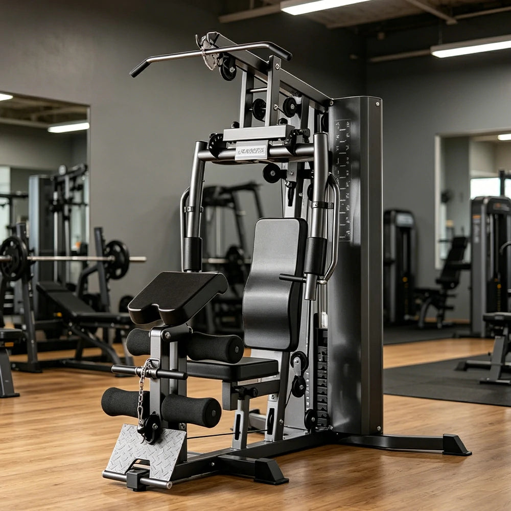 FITPRO Multi Function Home Gym Machine All in One Full Body Strength Training System for Home Garage - Black