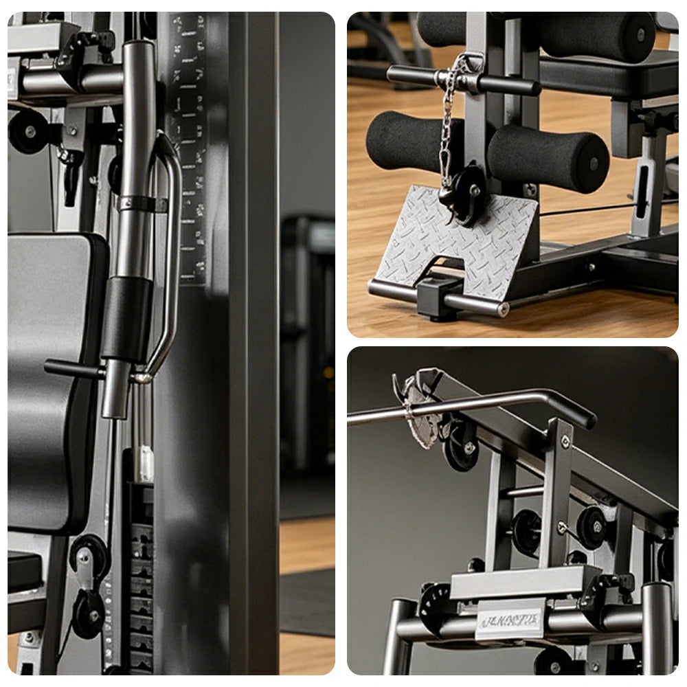 FITPRO Multi Function Home Gym Machine All in One Full Body Strength Training System for Home Garage - Black
