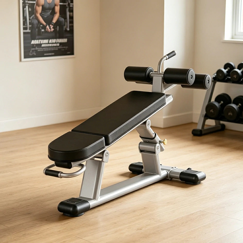 FITPRO Adjustable Weight Bench 7 Level Multi Angle Heavy Duty Smooth Bearing Home Gym Training - Black