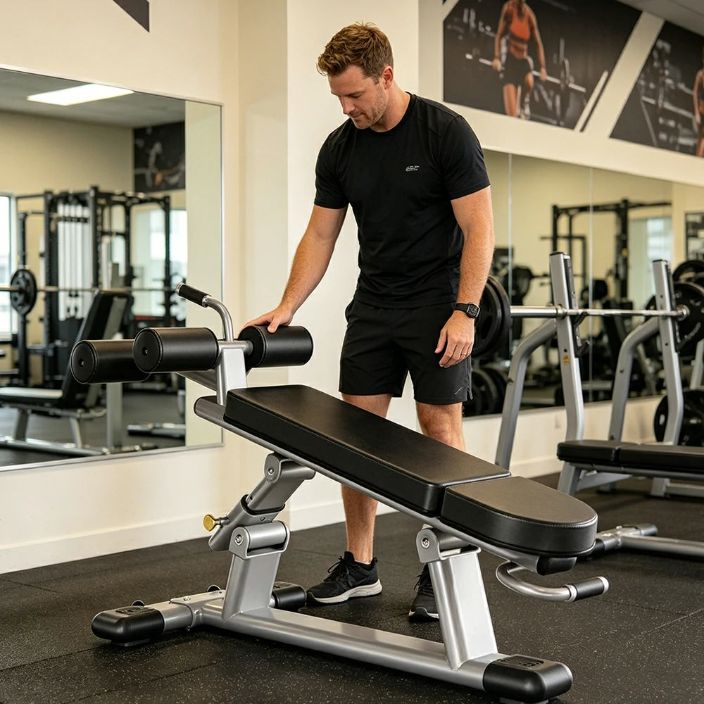 FITPRO Adjustable Weight Bench 7 Level Multi Angle Heavy Duty Smooth Bearing Home Gym Training - Black