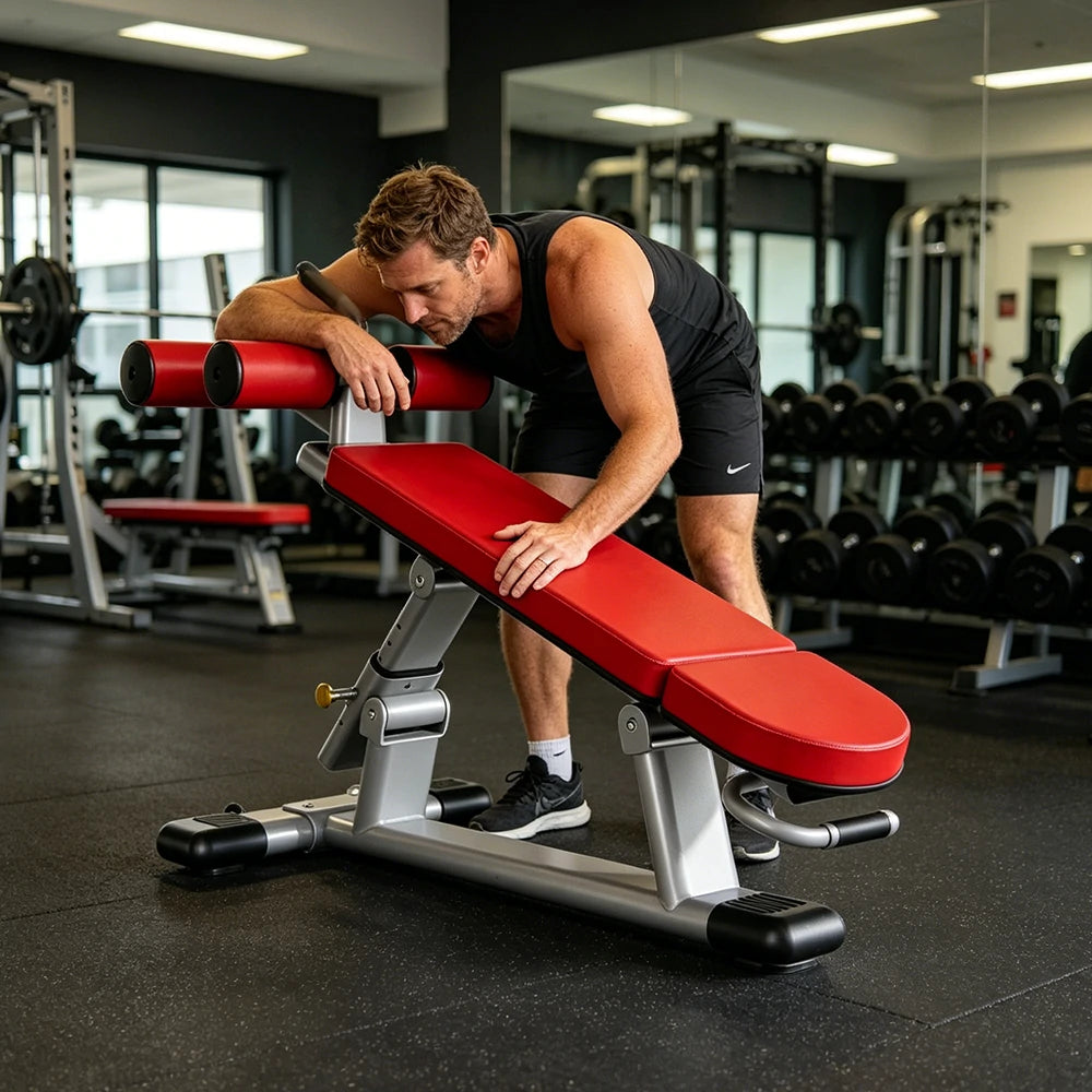 FITPRO Adjustable Weight Bench 7 Level Multi Angle Heavy Duty Smooth Bearing Home Gym Training - Red