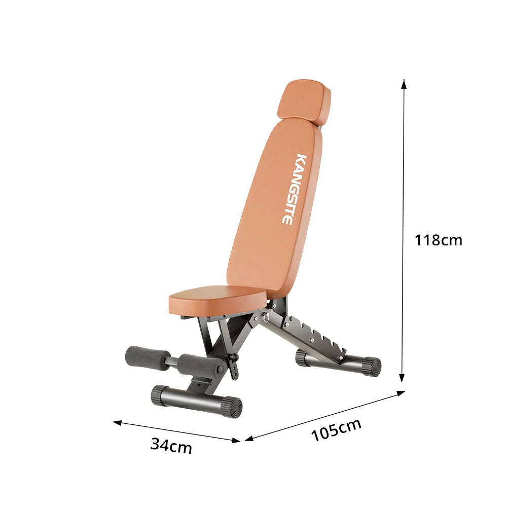 FITPRO Foldable Weight Bench No Assembly 500kg Capacity Adjustable Multi Function Home Gym Training - Brown