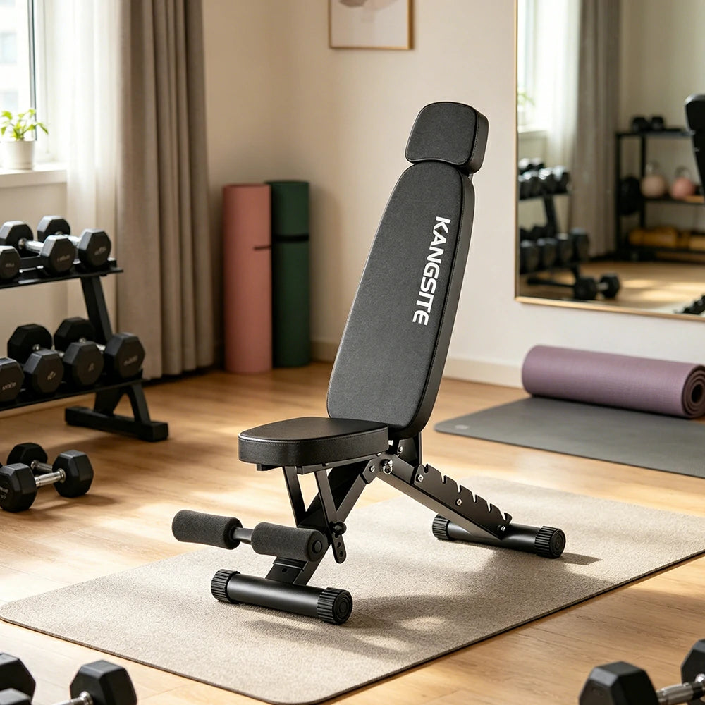 FITPRO Foldable Weight Bench No Assembly 500kg Capacity Adjustable Multi Function Home Gym Training - Black