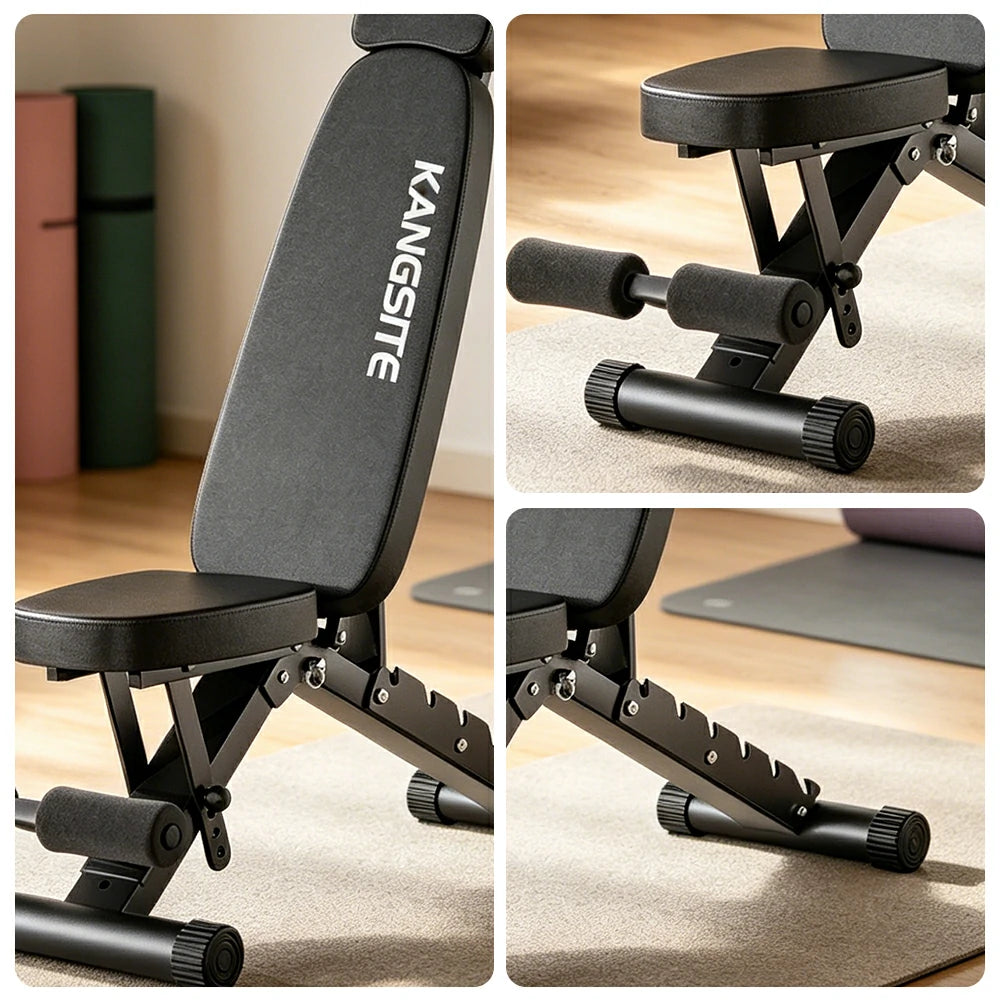 FITPRO Foldable Weight Bench No Assembly 500kg Capacity Adjustable Multi Function Home Gym Training - Black