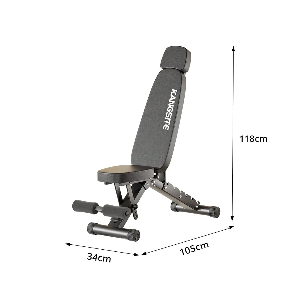 FITPRO Foldable Weight Bench No Assembly 500kg Capacity Adjustable Multi Function Home Gym Training - Black