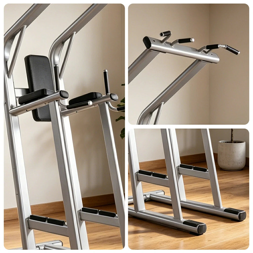 FITPRO Multi-Function Pull-Up Training Station Heavy Duty Steel Power Tower with Dip Bars Core Workout for Home Gym Garage Fitness - Silver&Black
