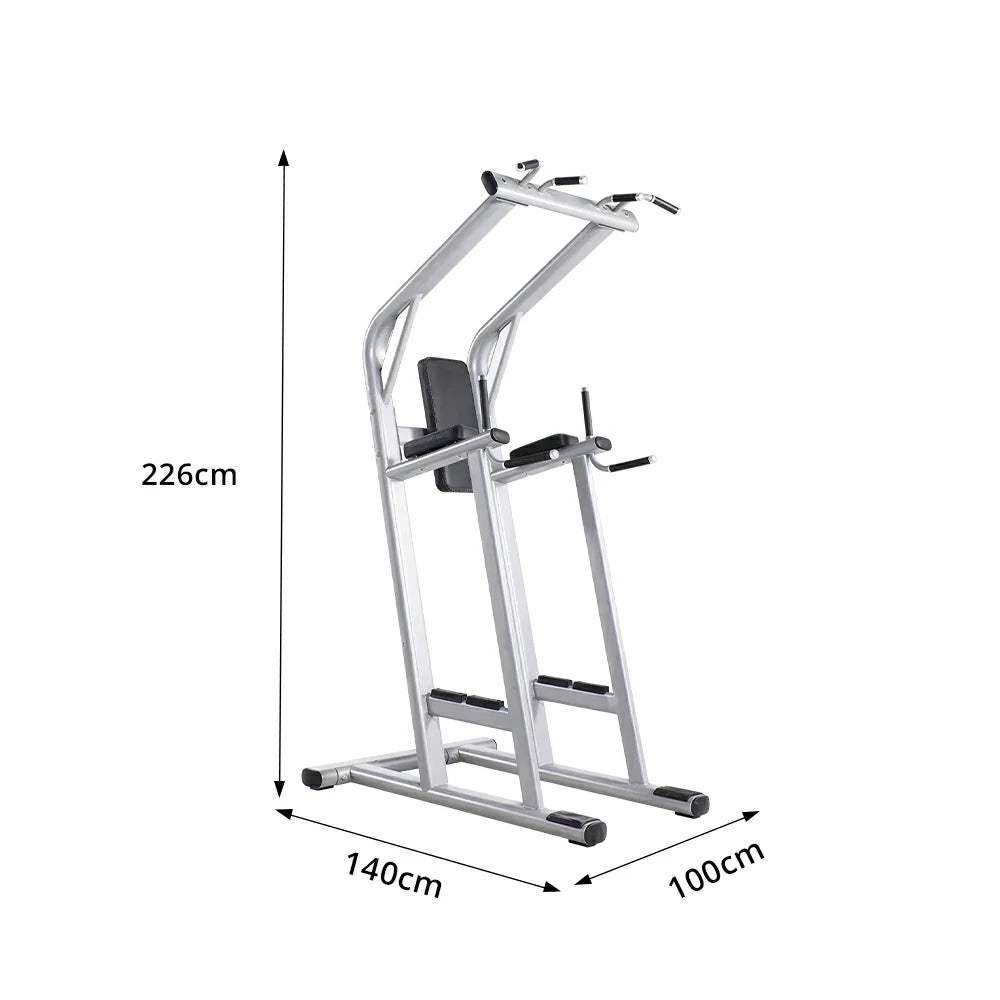 FITPRO Multi-Function Pull-Up Training Station Heavy Duty Steel Power Tower with Dip Bars Core Workout for Home Gym Garage Fitness - Silver&Black