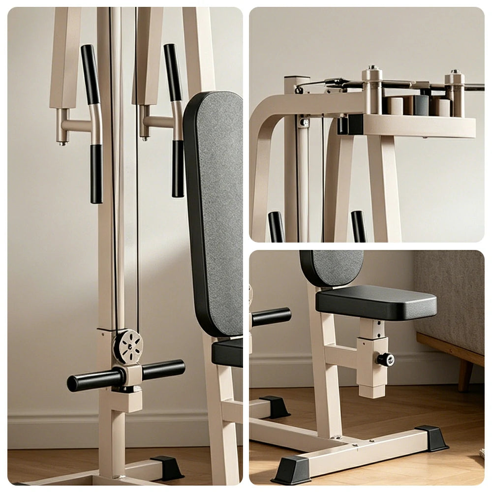 FITPRO Reverse Fly Butterfly Machine Plate Loaded Chest & Shoulder Trainer Adjustable Multi-Grip Home Gym - Coffee