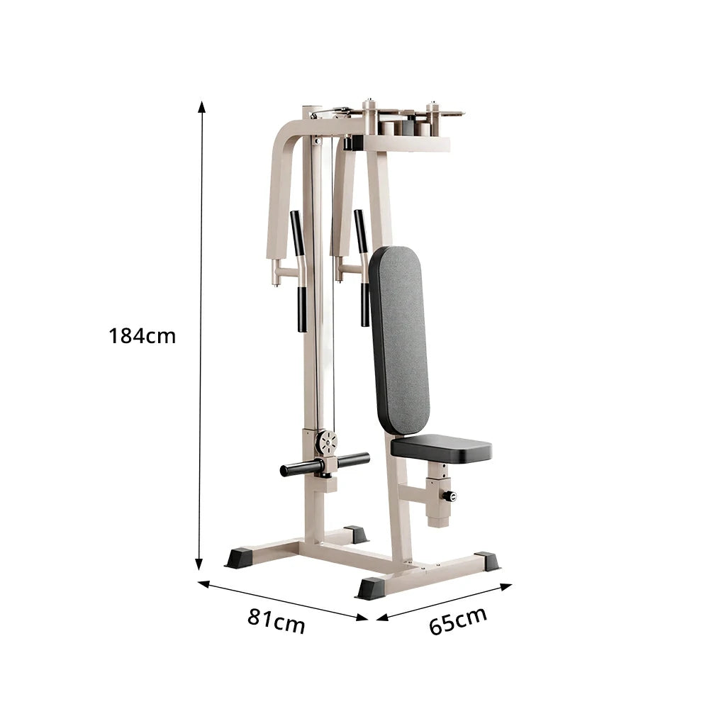 FITPRO Reverse Fly Butterfly Machine Plate Loaded Chest & Shoulder Trainer Adjustable Multi-Grip Home Gym - Coffee