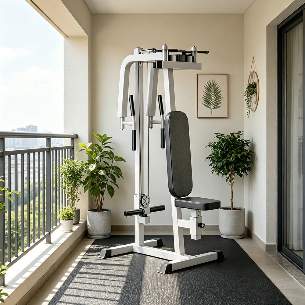 FITPRO Reverse Fly Butterfly Machine Plate Loaded Chest & Shoulder Trainer Adjustable Multi-Grip Home Gym - Silver